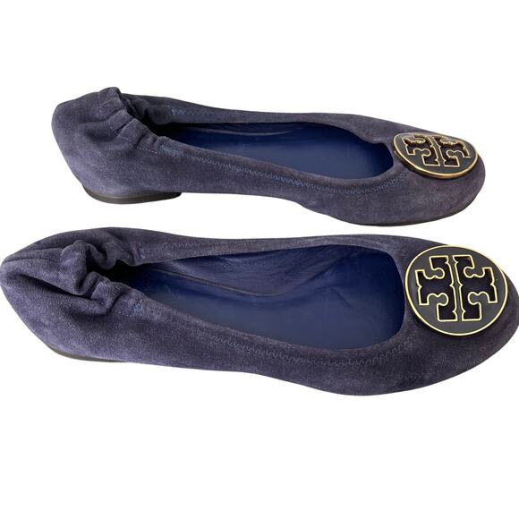 TORY BURCH | Women’s Suede Ballet Flats Navy | Size 7 - Picture 2 of 7